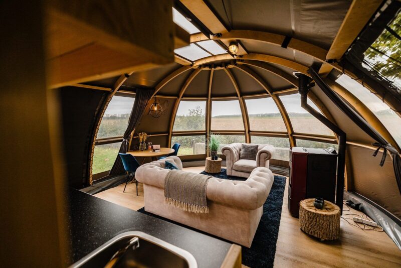 Interieur van de Panorama Dome bij Parc Boulée
