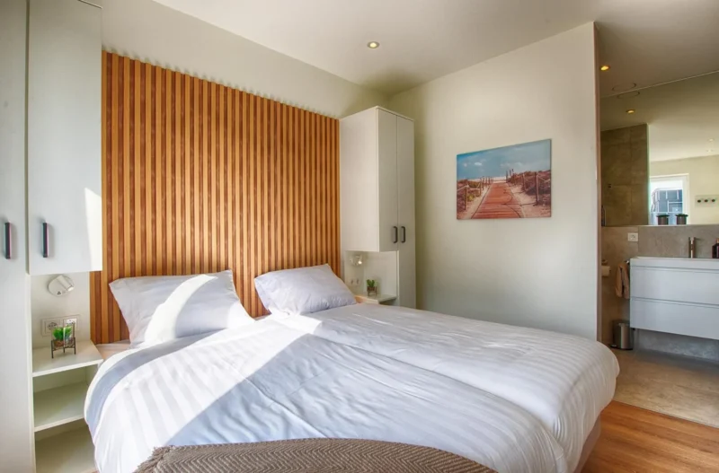 Slaapkamer in een woning op Resort Boschmolenplas