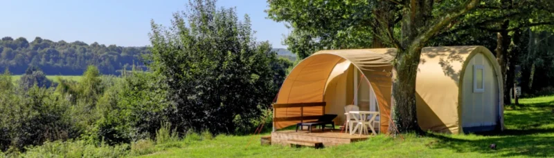 Glampingverblijf op de camping bij Camping La Colline