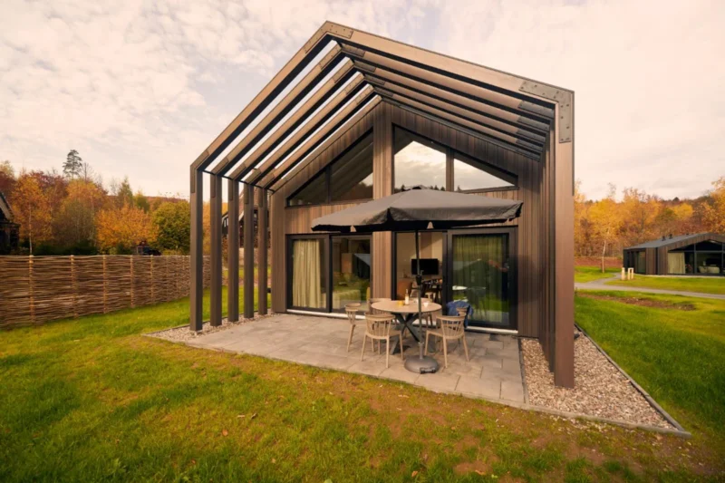 Comfort Lodge met overdekt terras bij Harz Eco Lodges