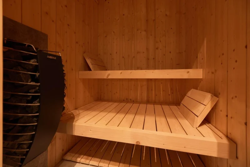 Privésauna in de Suite Lodge bij Harz Eco Lodges