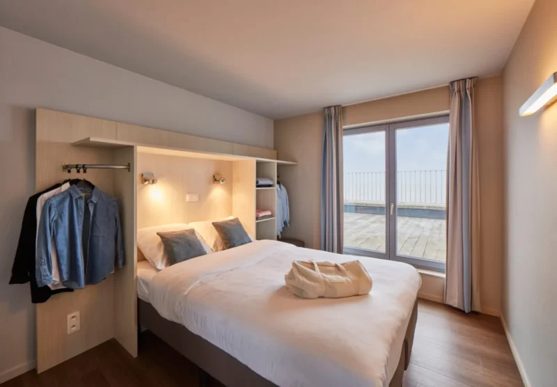 Slaapruimte in een studio bij Holiday Suites Blankenberge