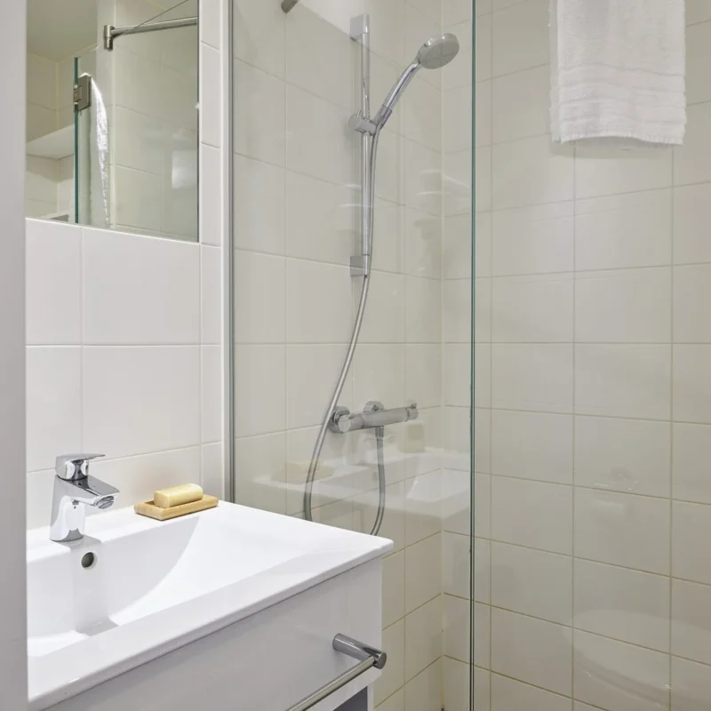 Badkamer bij het verblijf bij Holiday Suites Westende