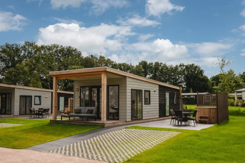 Lodge met houtgestookte hottub bij Hölte