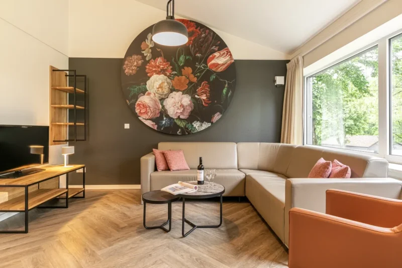 Woonkamer van een bungalow bij Landal Warsberg