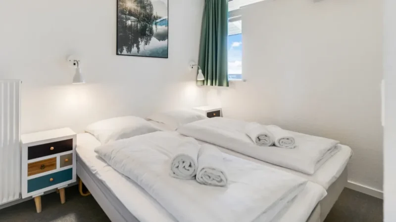 Slaapkamer van een appartement op Landal Fyrklit
