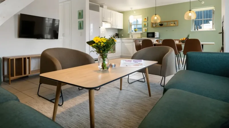 Woonkamer van een vakantiehuis op Landal Søhøjlandet