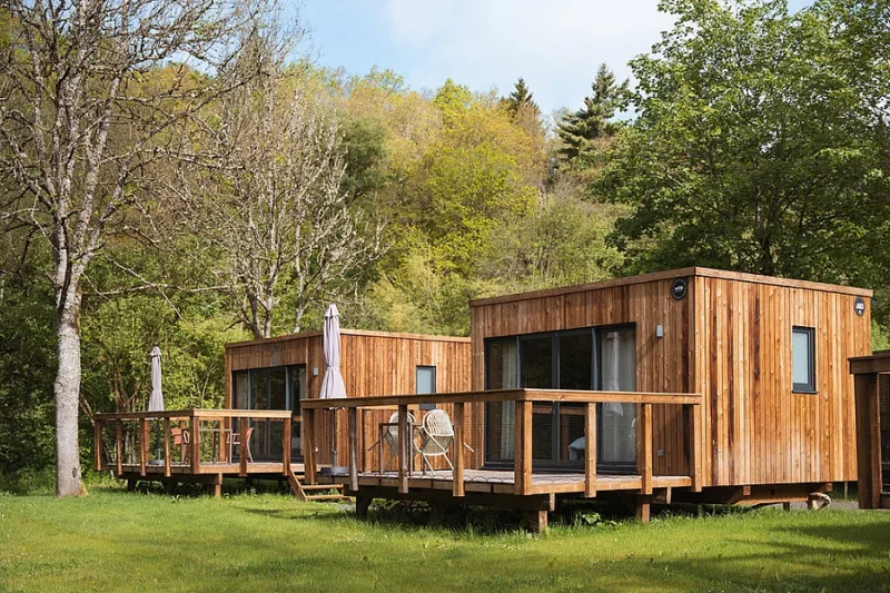 Ecolodges op het terrein bij Le Hameau de l'Ourthe