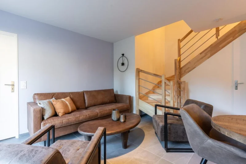 Woonkamer van een duplexappartement bij Résidence Méri-Bellecombe