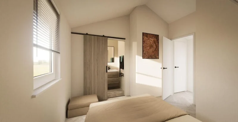Slaapkamer van een vakantiewoning op De Wetterhoun